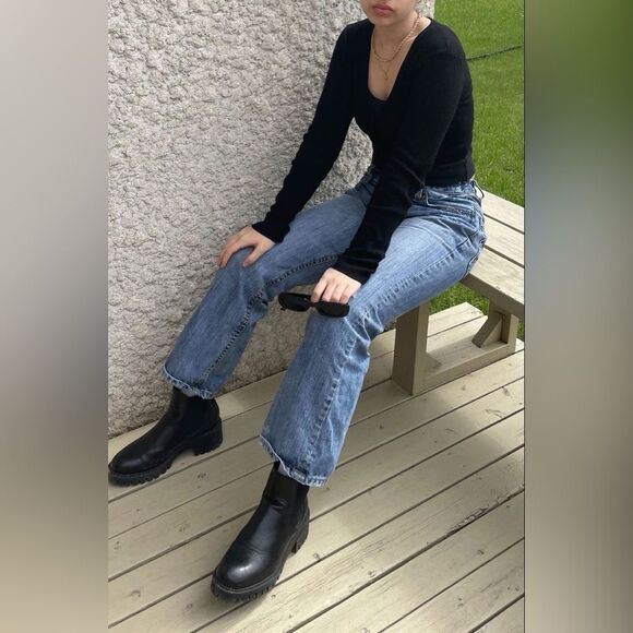 Vintage GAP Boot Cut Jeans 6 Ankle High Rise 90s Y2K Minimalist Denim - Picture 10 of 12